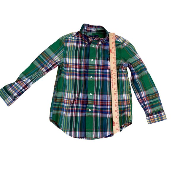 Ralph Lauren Long Sleeve Pony Logo Plaid Button Down Shirt Boys Size 6 - Picture 4 of 6